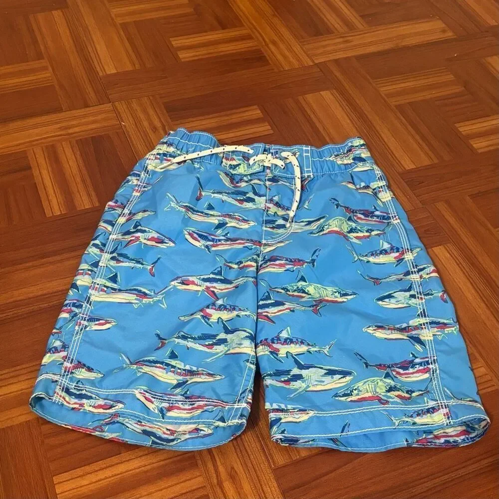 Gap Kids Boys‎ Blue Shark Swim Trunks beach swimming summer Small